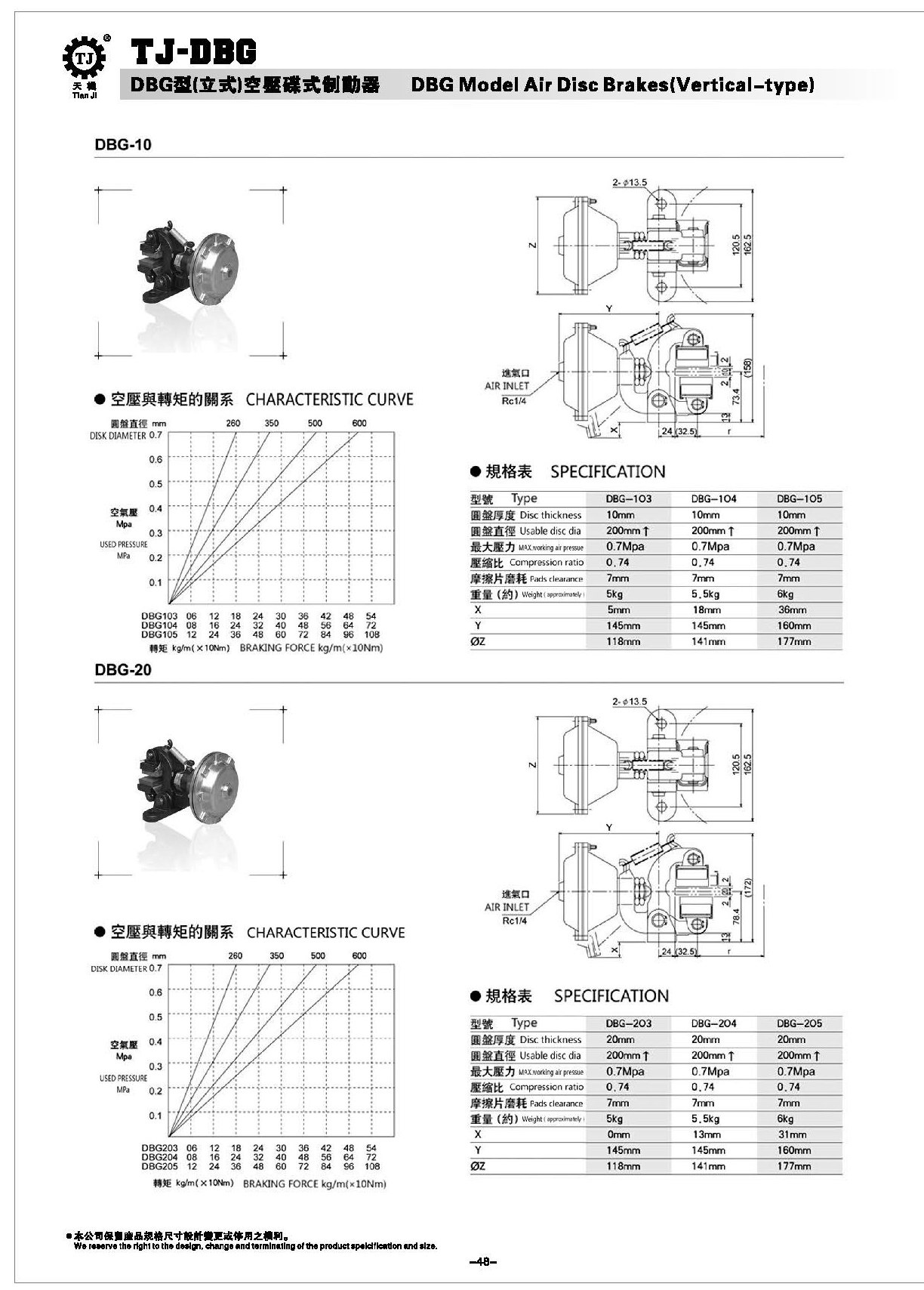 空壓蝶式制動器